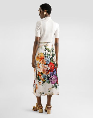 Sveter Dolce & Gabbana Dolce & Gabbana Silk Pullover with Flower Brooch Biela | FXW52ZJBSO1W0001, 2