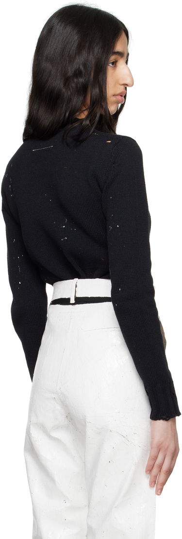 Sveter Maison Margiela MM6 Maison Margiela Paint Residue Knit Sweater Čierna | S62HL0034 M13123, 2