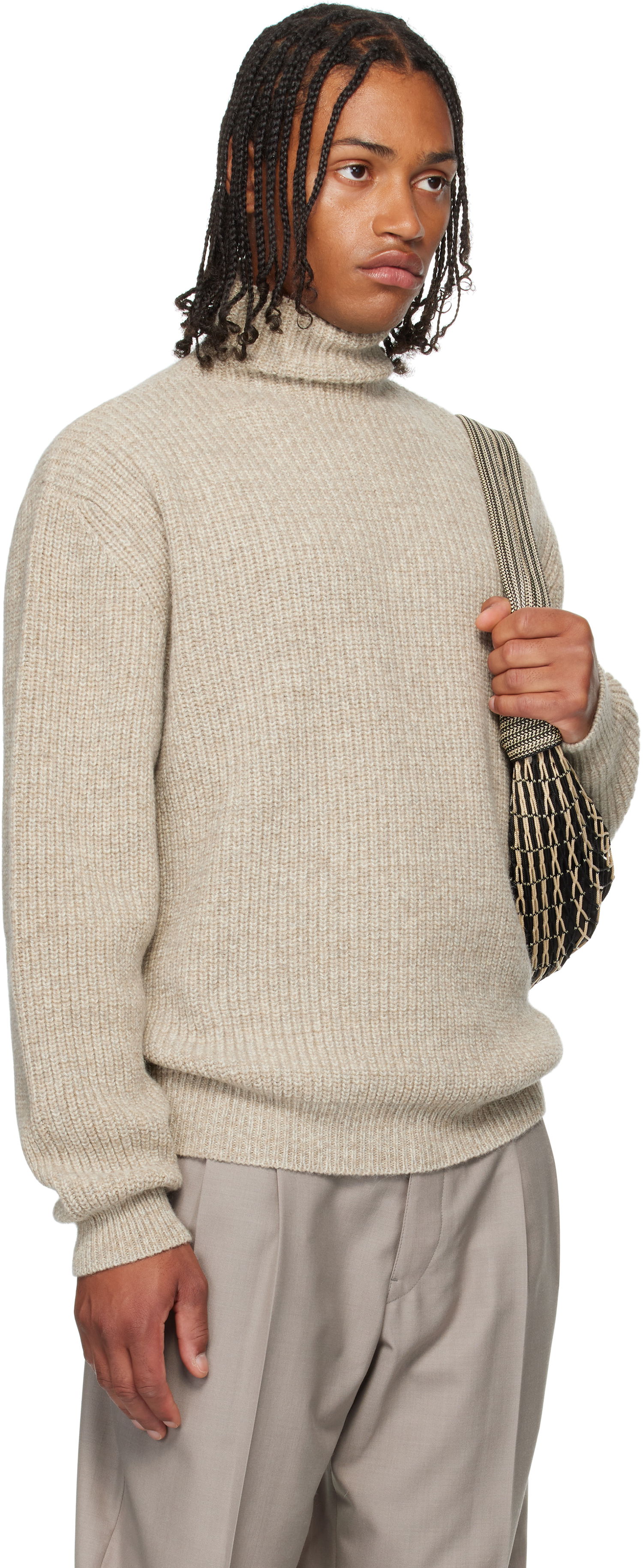 Sveter LEMAIRE LEMAIRE High Neck Sweater Béžová | TO1427 LK1029, 1