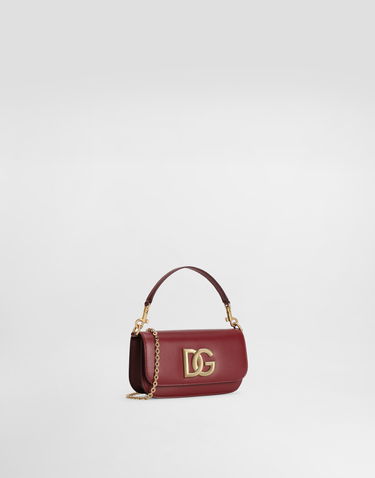 Taška cez rameno Dolce & Gabbana Dolce & Gabbana 3.5 Leather Shoulder Bag Vínová | BB7603AW57680346, 2