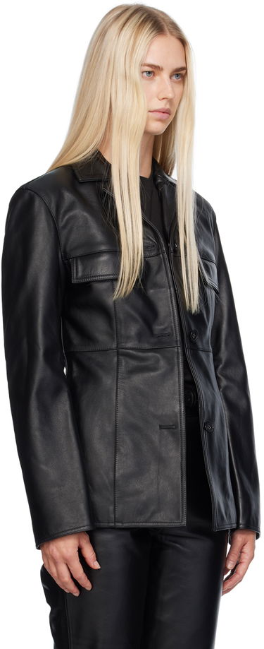 Bunda TOTEME TOTEME Hourglass Leather Jacket Čierna | 243-WRO0126-LE0065, 1