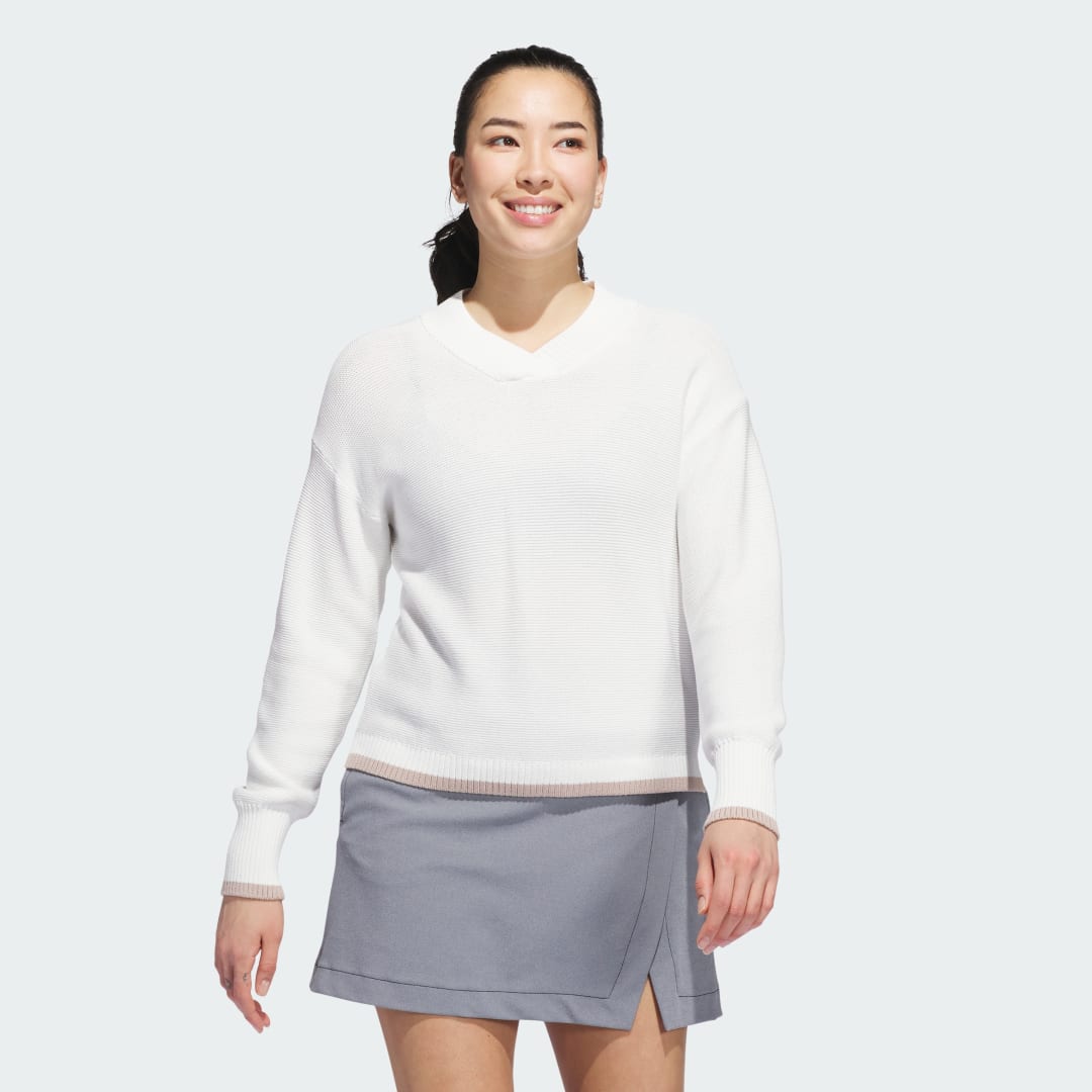 Sveter adidas Performance Ultimate365 Textured Knit Sweater Biela | JP3503, 0