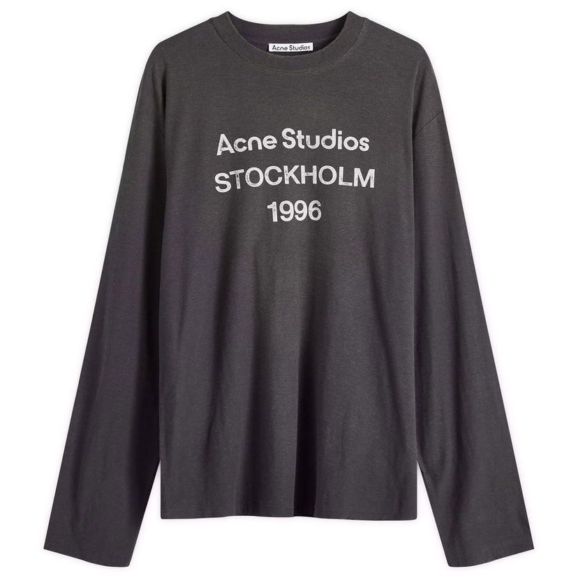 Tričko Acne Studios Edden 1996 Logo Long Sleeve T-Shirt Čierna | CL0197-BM0