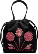 Small Scrunchie Floral Embroidered Drawstring Pouch