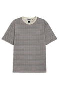 Mercerized Cotton T-Shirt with Grid Pattern