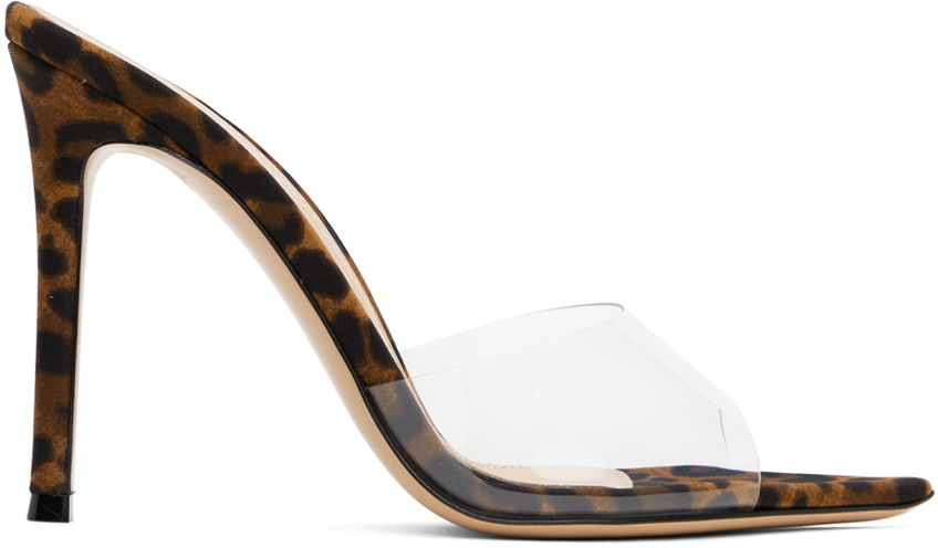 Doplnky Gianvito Rossi Gianvito Rossi Elle 85 Leopard Print and PVC Mules Hnedá | G11900.15RIC.GYL, 0