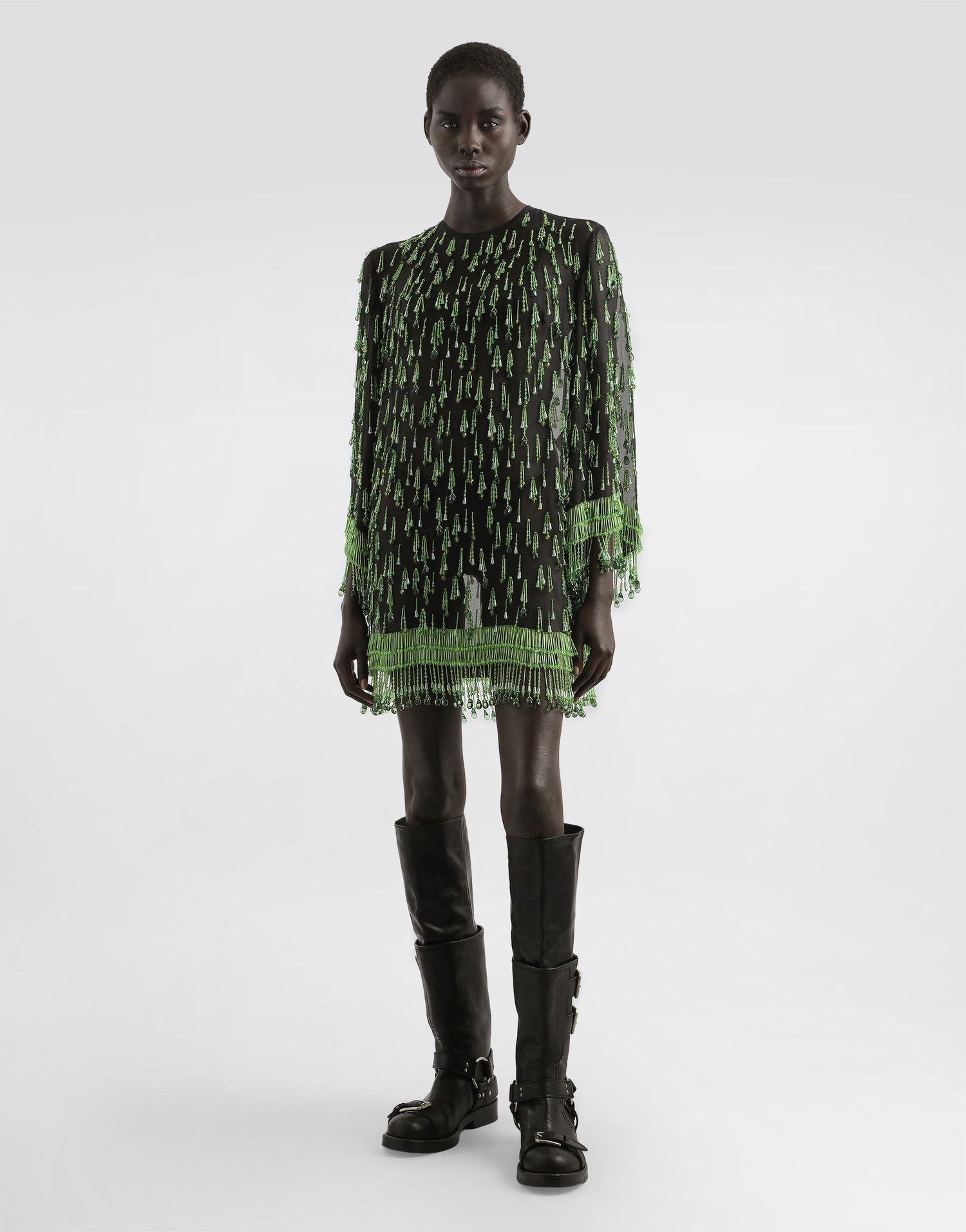 Šaty Dolce & Gabbana Dolce & Gabbana Embroidered Organza Flared Mini Dress Zelené | F60EHZGDDG2S8400, 1