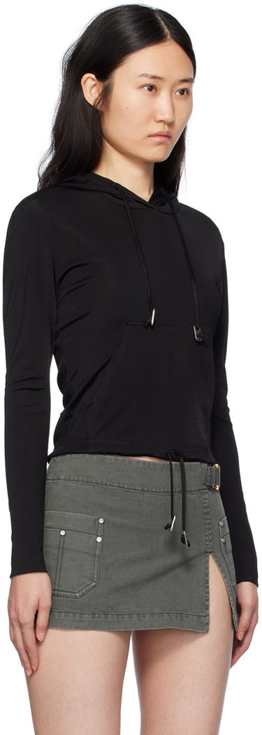 Mikina Dion Lee Lustrous Shrunken Hoodie Šedá | C3164PS24, 4