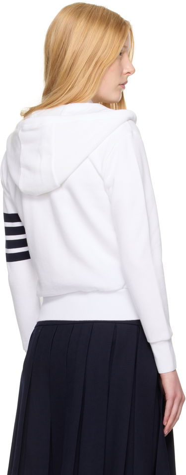 Mikina Thom Browne Thom Browne Classic Zip Up Hoodie Biela | FJT400A-00535, 2