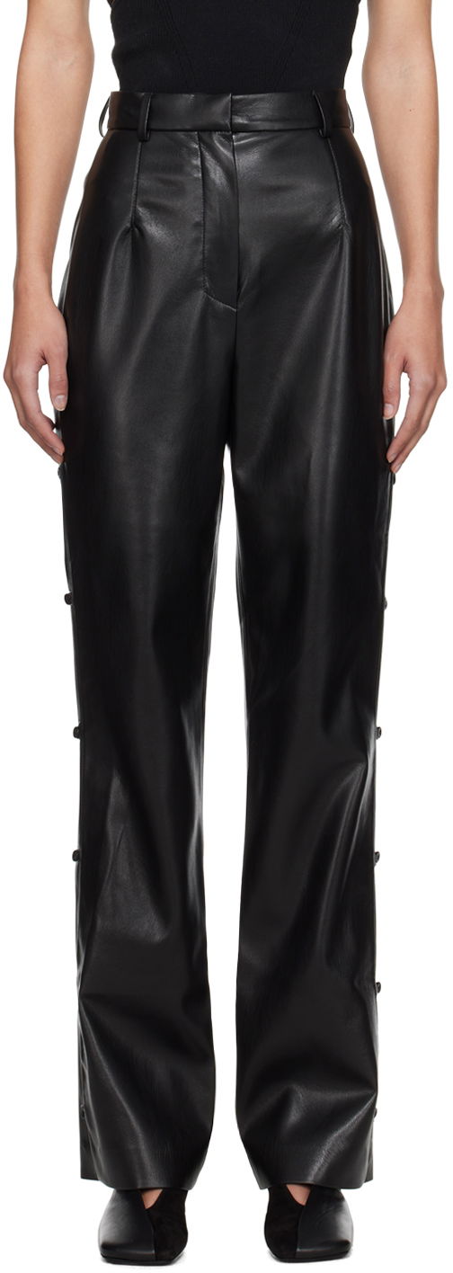 Nohavice Nanushka Felina Vegan Leather Trousers Čierna | NW24RSPA00899