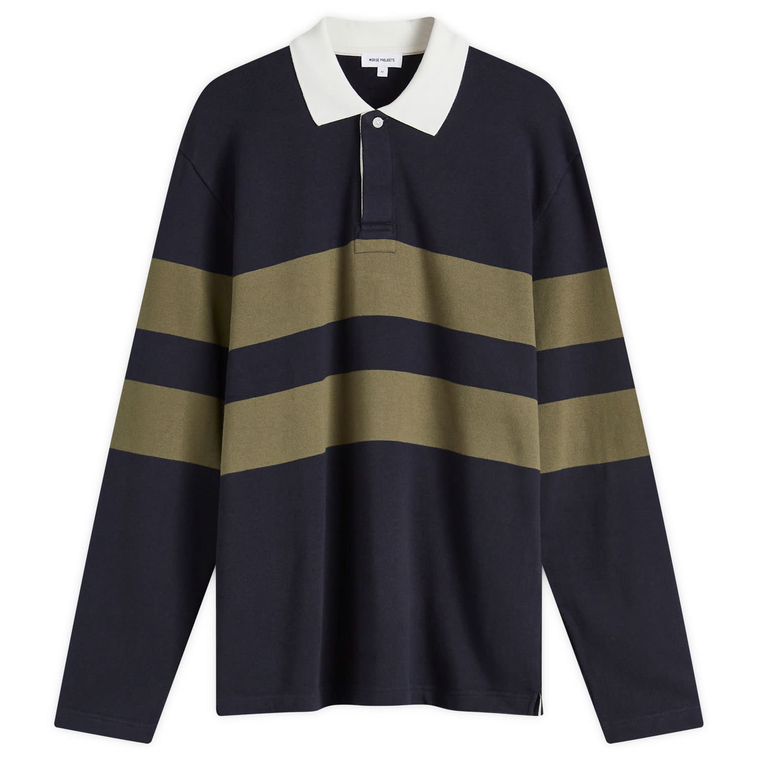 Polo tričko NORSE PROJECTS Brushed Stripe Rugby Polo Navy Large Navy | N10-0210-7004, 0