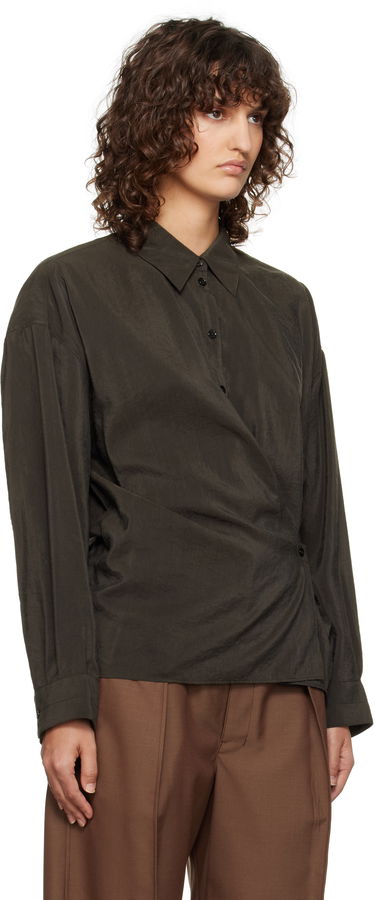 Košeľa LEMAIRE Lemaire Straight Collar Twisted Shirt Hnedá | SH1141 LF1308, 1