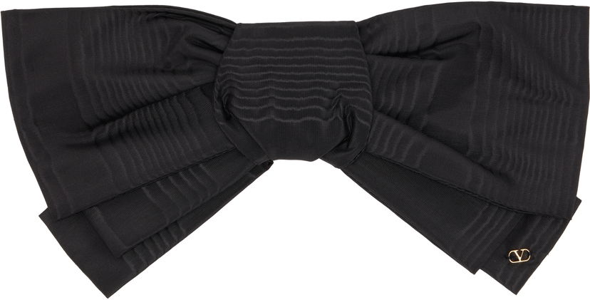 Spona Valentino Ribbed Bow Brooch Čierna | 7W2J0AS0UQA