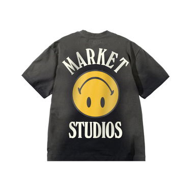 Tričko MARKET Market Smiley Upside Down Lockup T-Shirt Šedá | SS0228-BLACK, 2