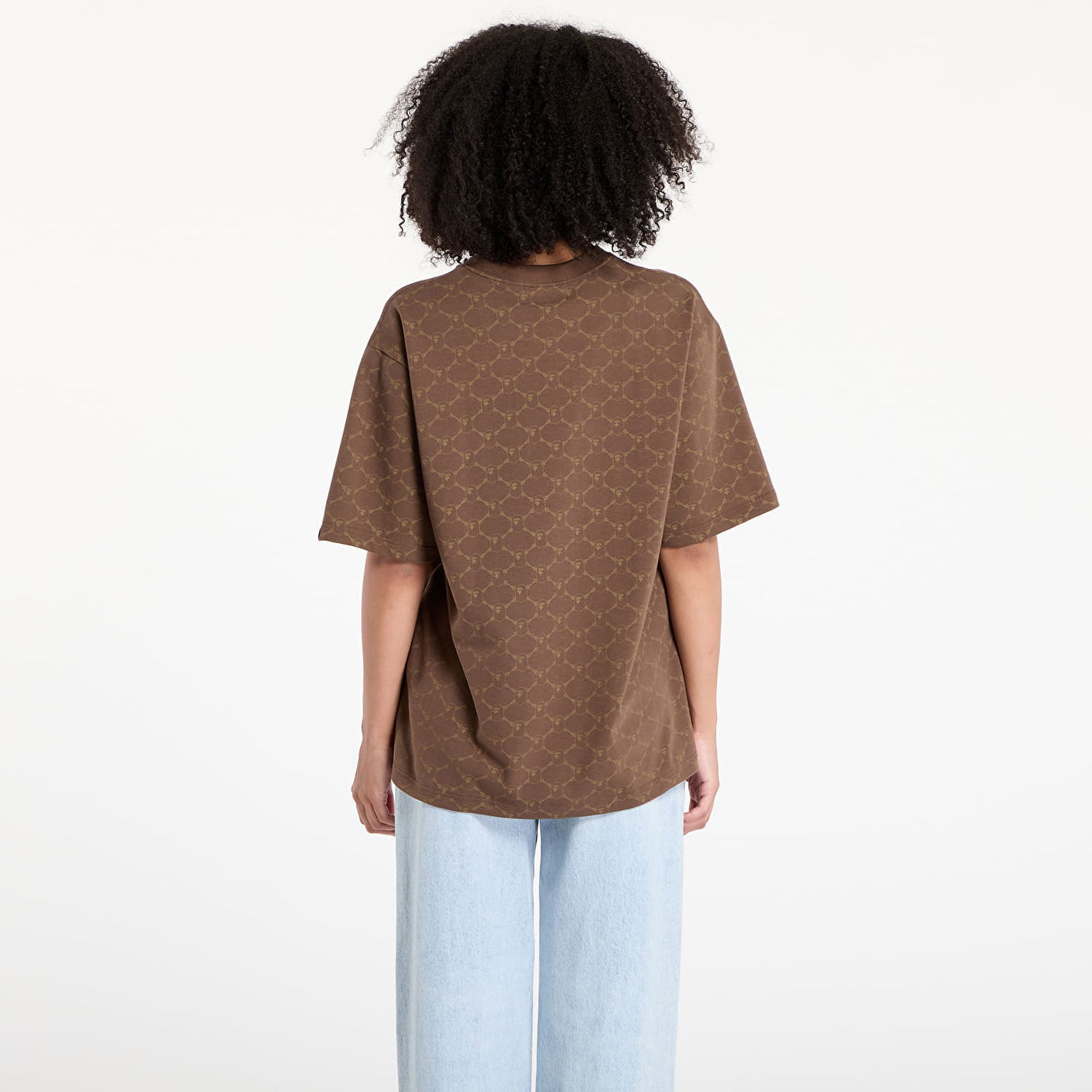 Tričko BAPE A BATHING APE College Monogram Logo Relaxed Fit Tee Hnedá | 001CSL301316MBRW, 1