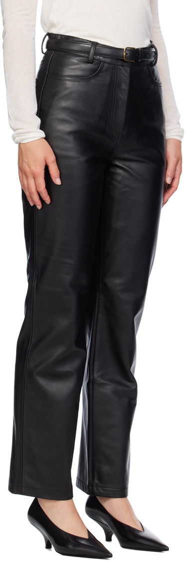 Nohavice TOTEME Straight Leather Pants Čierna | 243-WRB0195-LE0065, 1