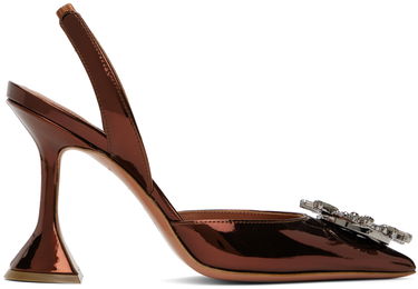 Tenisky a topánky Amina Muaddi Sling 95 Metallic Leather Pumps Hnedá | BEGUM SLING CL MIRROR, 0