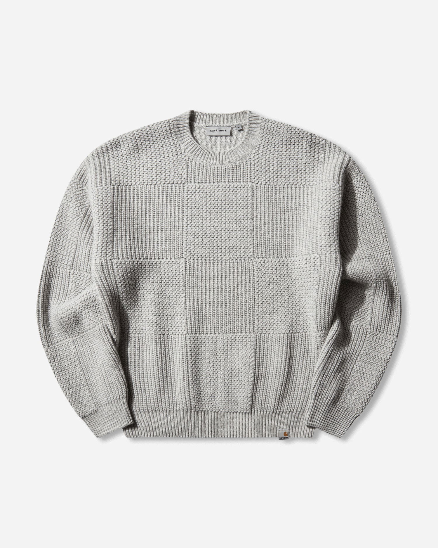 Sveter Carhartt WIP Bishop Textured Paneled Knit Crewneck Sweater Šedá | I035591 3GEXX, 1