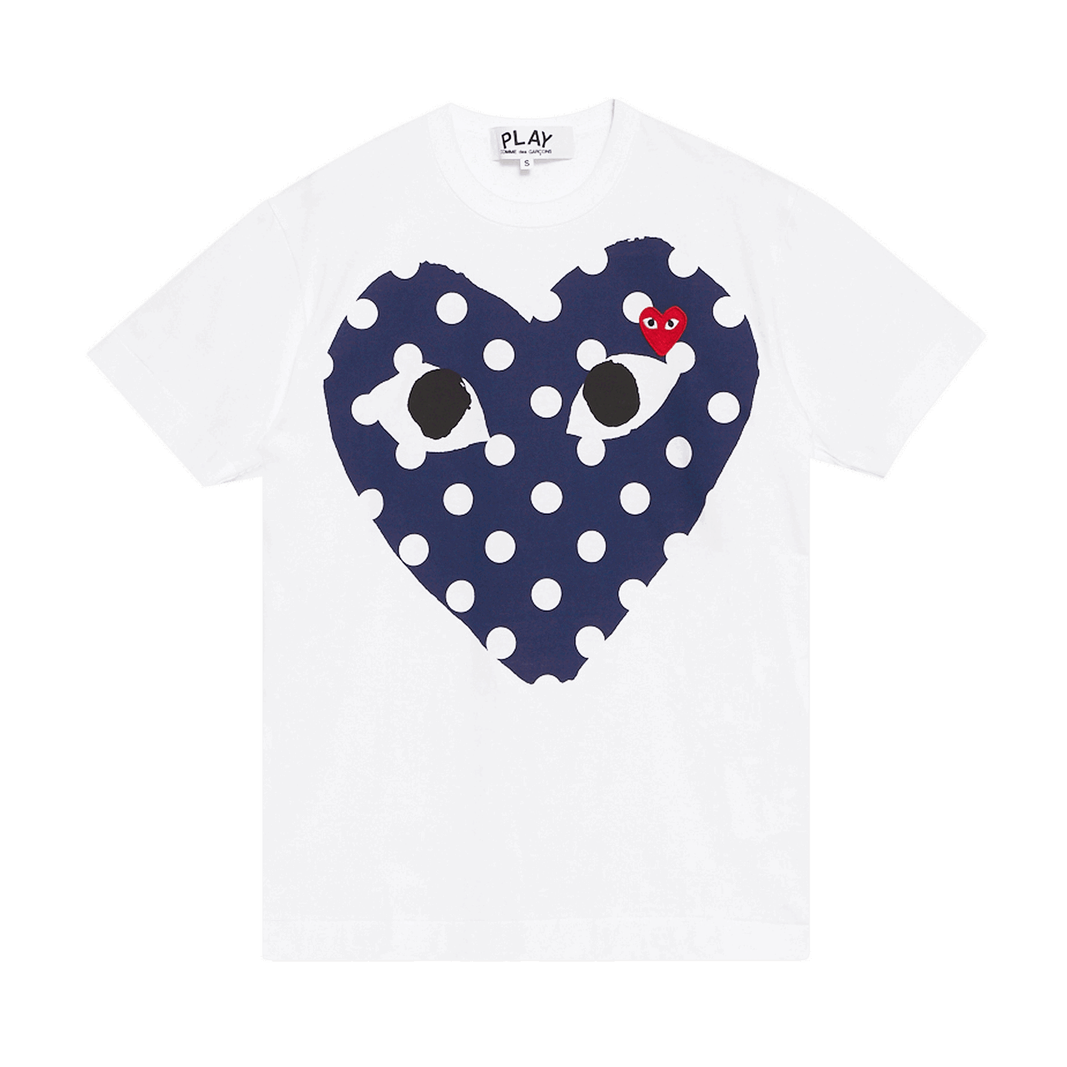 Tričko Comme des Garçons PLAY Polka Dot Full Heart T-Shirt Biela | AZ T234 051 1, 0