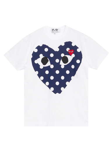 Tričko Comme des Garçons PLAY Polka Dot Full Heart T-Shirt Biela | AZ T234 051 1