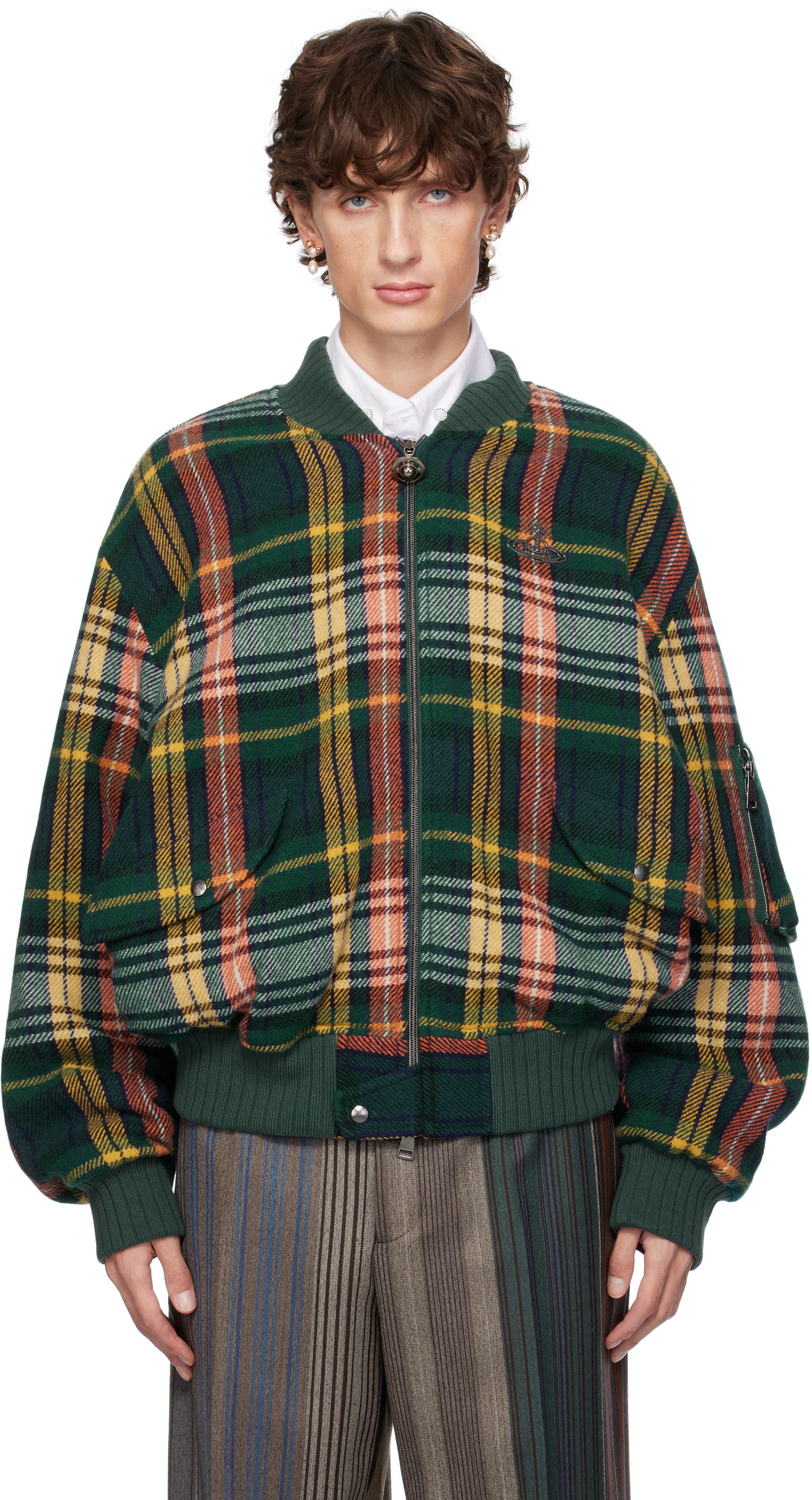 Bomber bunda Vivienne Westwood Bomber Jacket With Logo Zelené | 33040004-W00XC-, 0