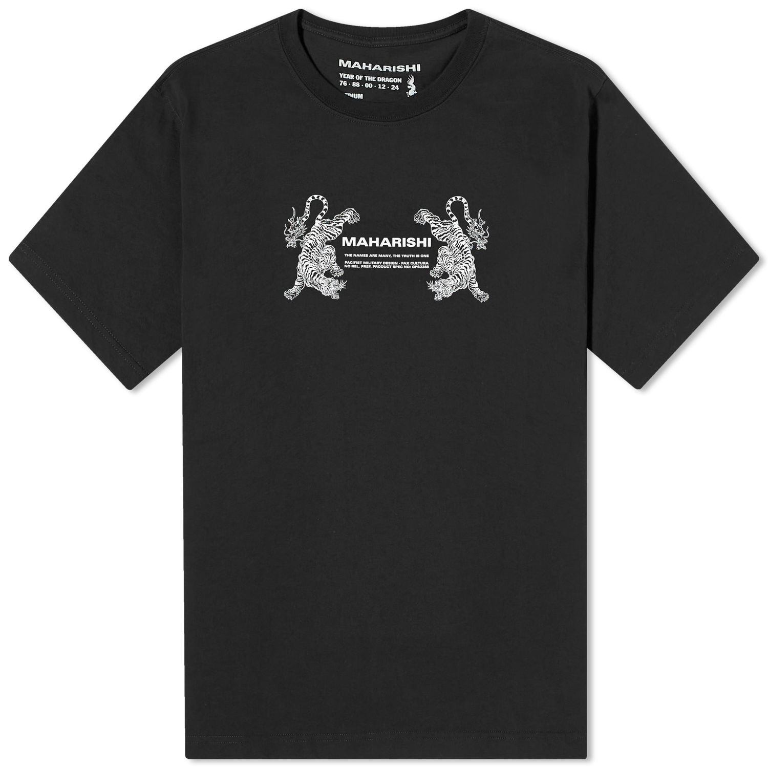 Tričko Maharishi Double Tigers Miltype T-Shirt Čierna | 1305-BLK, 0