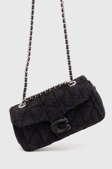 Taška cez rameno Coach Coach Quilted Denim Shoulder Bag Čierna | CR701, 4