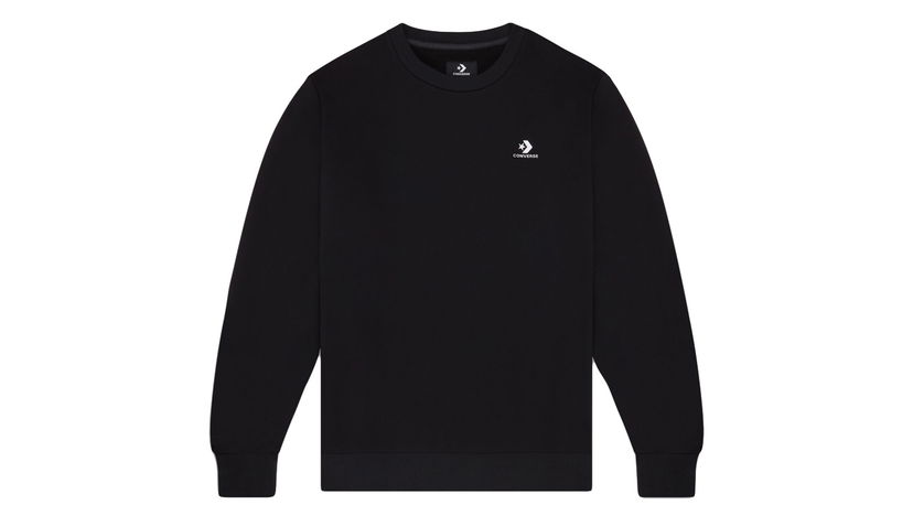 Sveter Converse Embroidered Star Chevron Fleece Crew Sweatshirt Čierna | 10019924-A01