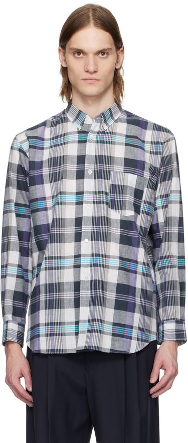 Košeľa Comme des Garçons Comme des Garçons Shirt Yarn Dyed Check Poplin Shirt Fialová | FO-B010-051, 0