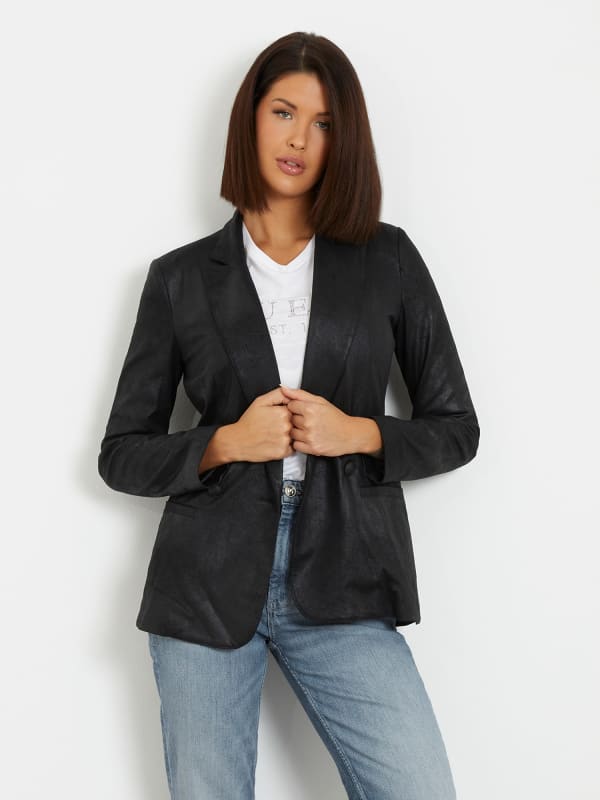 Faux Suede Blazer