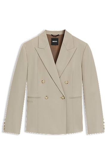 Bunda BOSS BOSS Virgin-Wool Twill Regular-Fit Blazer Béžová | 50543280, 0
