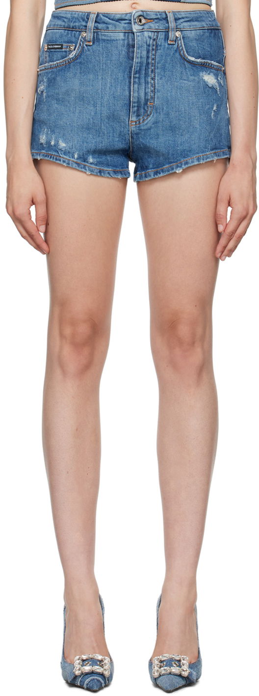 Šortky Dolce & Gabbana Blue Distressed Shorts Modrá | FTCDDD G8HU3, 0