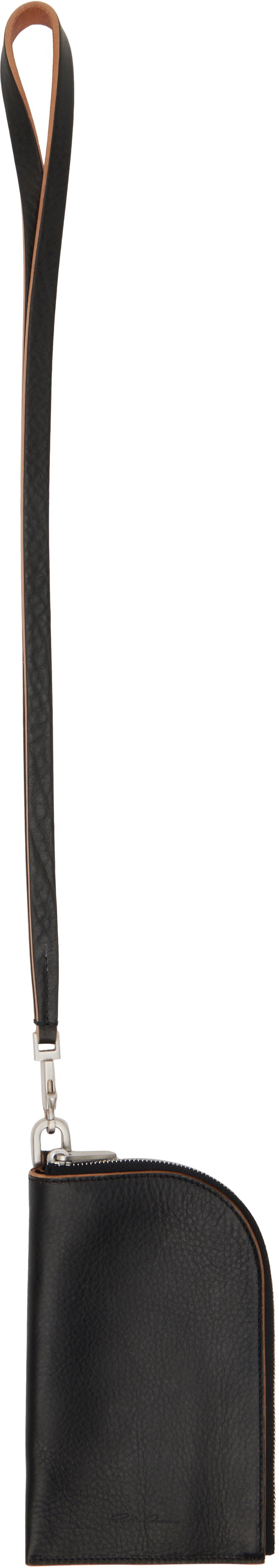 Peňaženka Rick Owens Rick Owens Concordians Leather Neck Wallet Čierna | RA02E0711 LGET