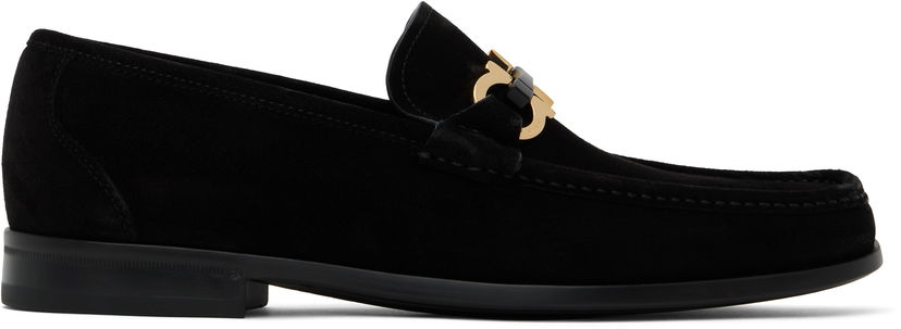 Tenisky a topánky FERRAGAMO Salvatore Ferragamo Gancini Ornament Suede Loafers Čierna | 778758