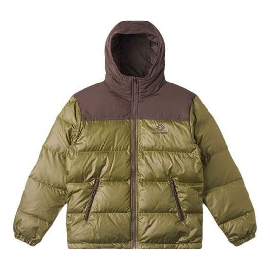 Prešívaná bunda Converse Short Down Hooded Jacket Zelené | 10025252-A03, 0