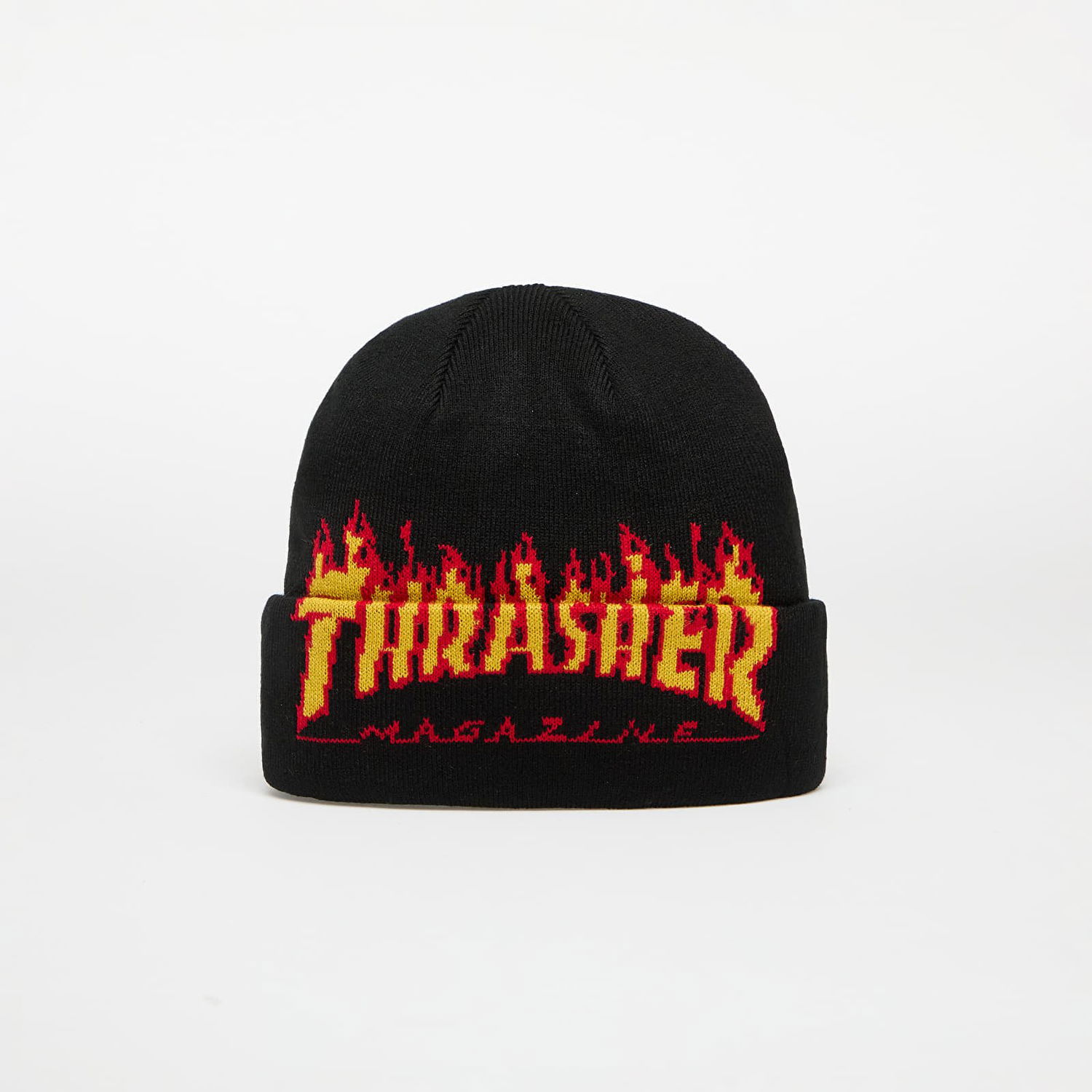 Kulicha Thrasher Thrasher Flame Fold Beanie Čierna | 145583BL, 0