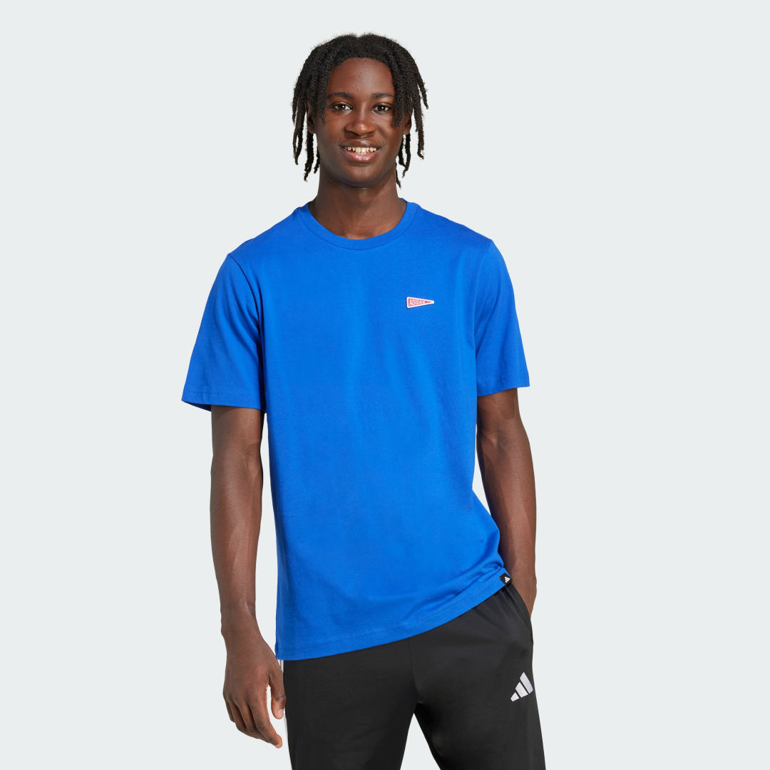 Tričko adidas Performance Pennant Trim Graphic T-Shirt Modrá | JL9227, 0