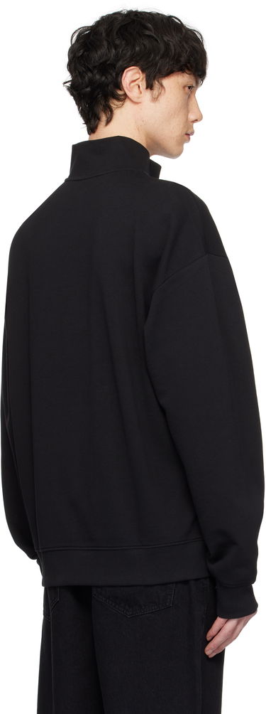Mikina BOSS Hugo Logo Print Cotton-Terry Zip-Neck Sweatshirt Čierna | 50525881, 2