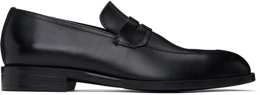 Tenisky a topánky BOSS BOSS Leather Penny Loafers Čierna | 50541699