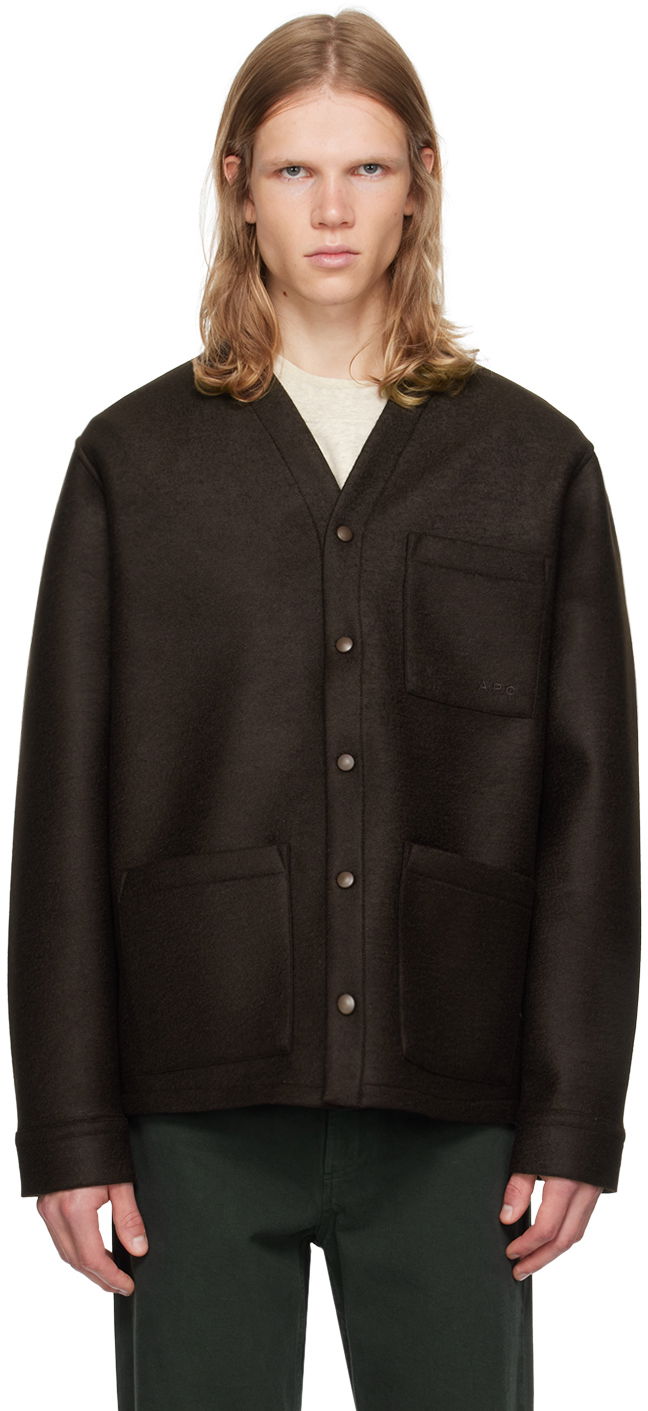 Sveter A.P.C. Brown Aurelien Cardigan Čierna | PSAFU-H22200