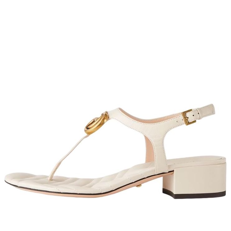 Tenisky a topánky Gucci Gucci Double G Leather Thong Sandals Biela | 674840-BKO00-9022