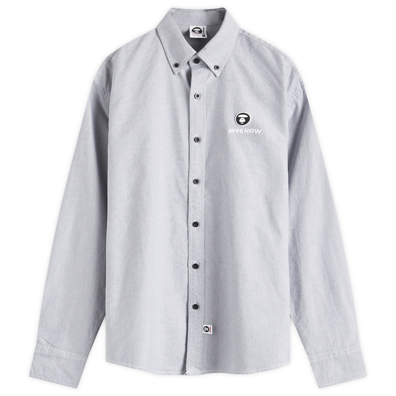 Košeľa AAPE by A Bathing Ape AAPE Now Oxford Shirt, Size Medium Šedá | AAPSTM8495XXNBKX, 1