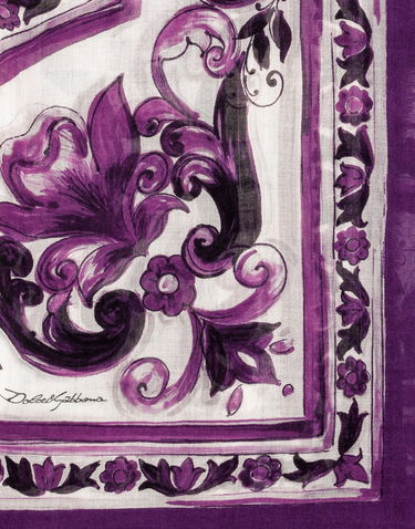 Šál Dolce & Gabbana Dolce & Gabbana Majolica Print Cashmere and Silk Stole Fialová | FS209AGDC6WHP3OA, 1
