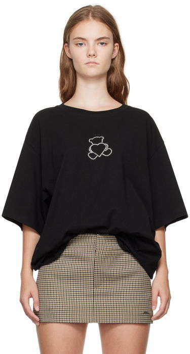Tričko We11done We11done Pearl Bear Graphic T-Shirt Čierna | WD-TT2-24-780-U-BK, 0