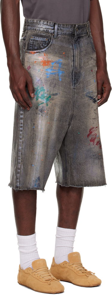 Šortky We11done We11done Painted Denim Shorts Šedá | WD-DP2-25-332-M-BK, 1