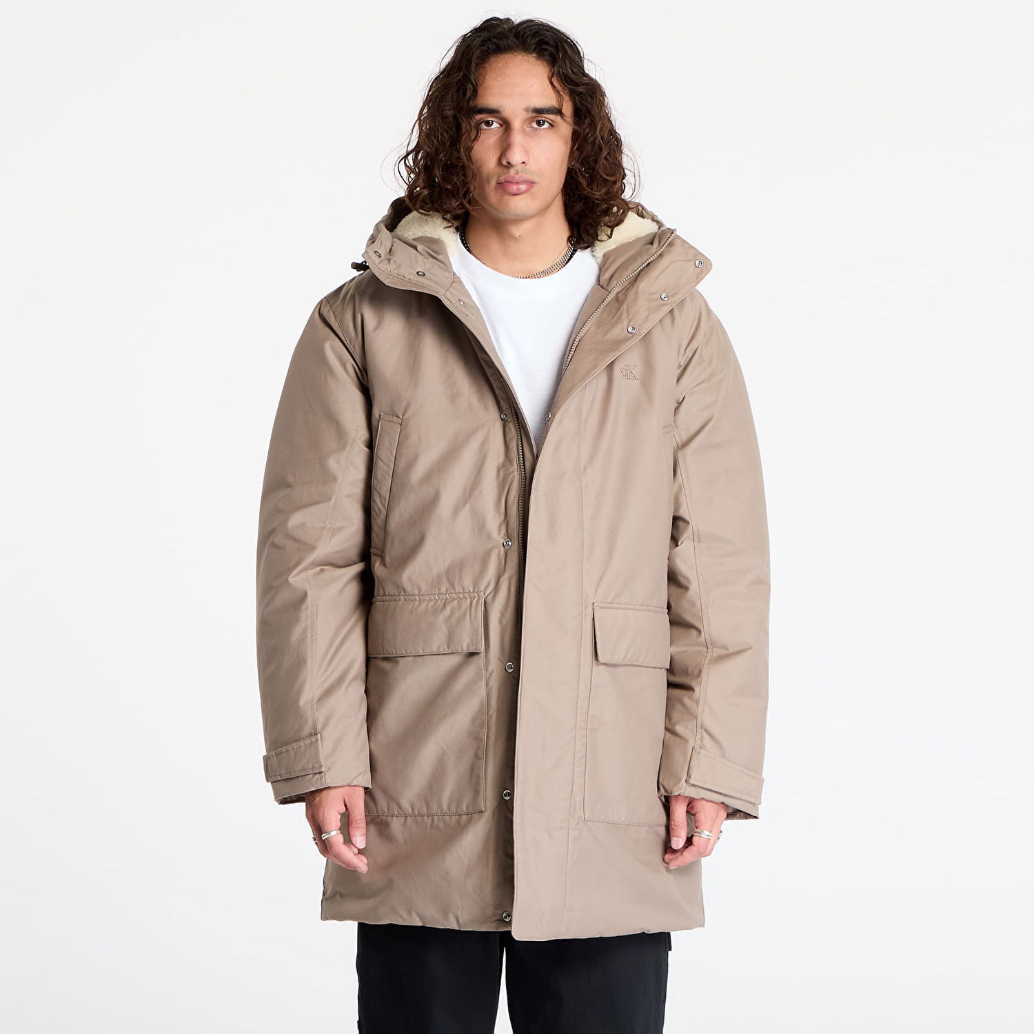 Parka CALVIN KLEIN Warm Cotton Nylon Parka Gray Béžová | J30J326082 PAV, 0