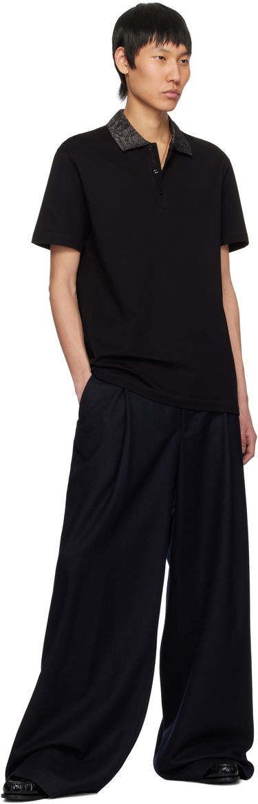 Polo tričko Versace Versace Barocco Embroidered-Collar Polo Čierna | 1013906_1A12966, 3