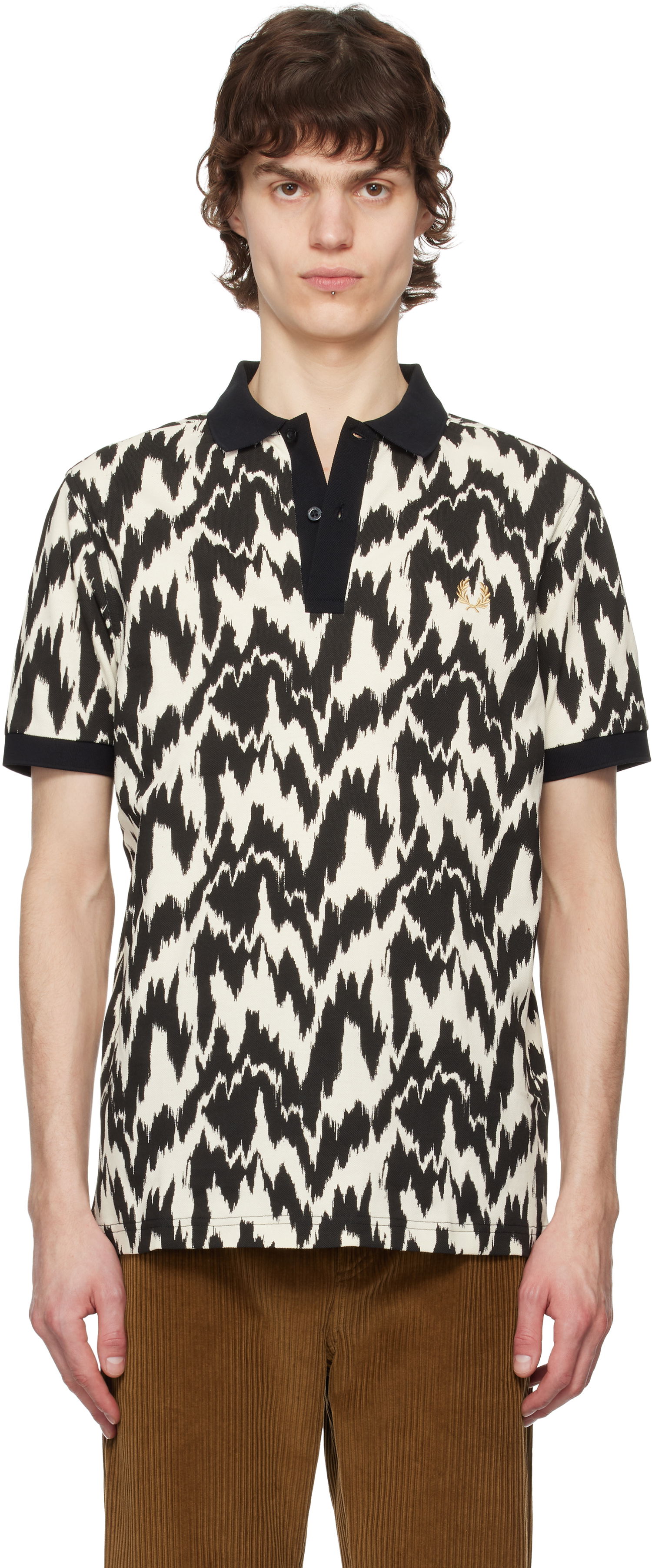 Polo tričko Fred Perry Fred Perry Animal Print Polo Béžová | M8690, 0