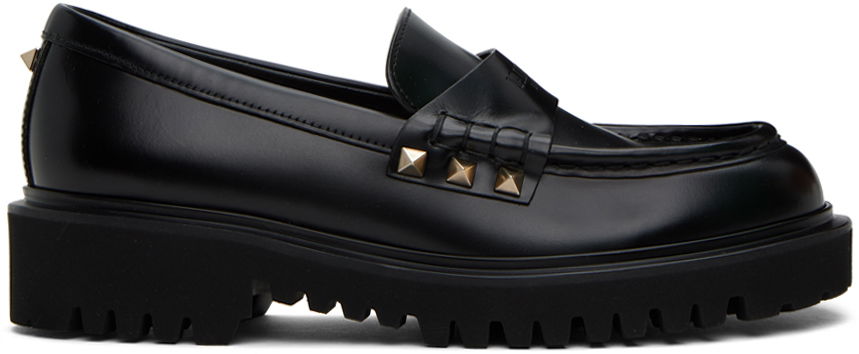Oblečenie Valentino Valentino Garavani Rockstud Calfskin Loafers Čierna | 3W0S0HW9AWE, 0