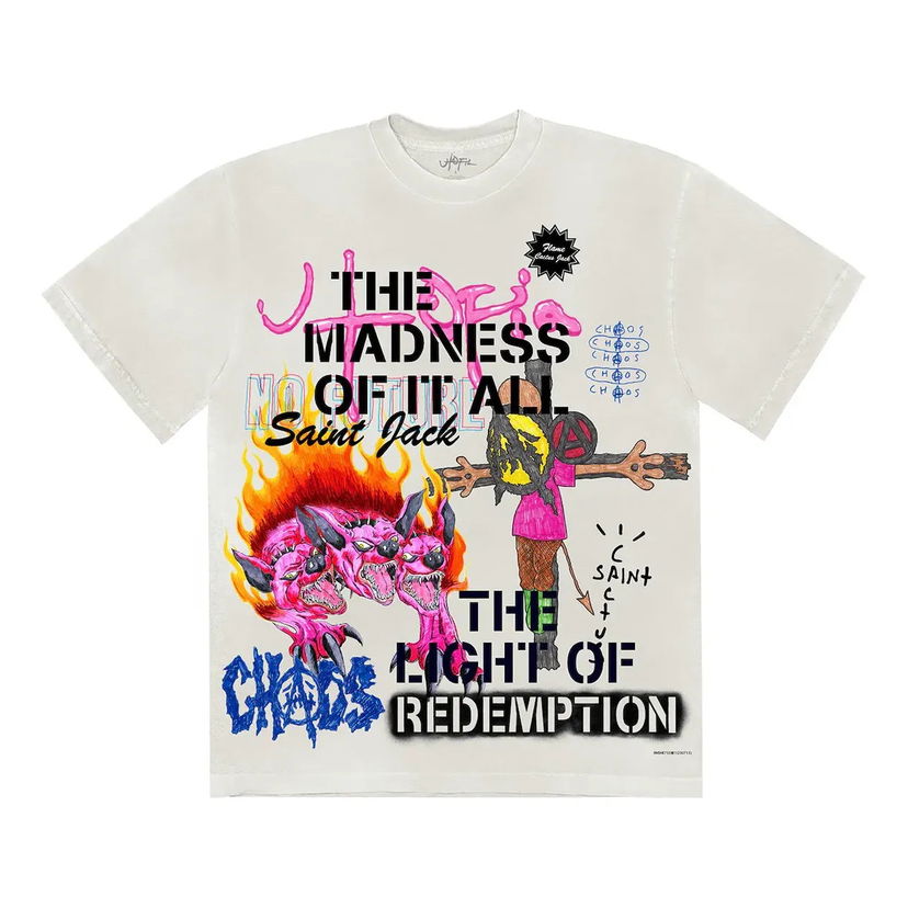 Tričko Cactus Jack by Travis Scott Travis Scott x St Michael Utopia 3A Graphic T-Shirt Biela | TSUT-SS29